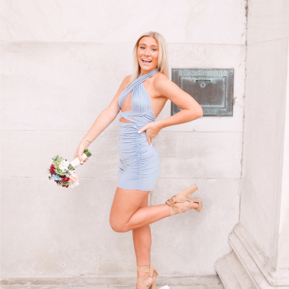 Super down revolve dress “ Suzette Halter Mini Dress”
